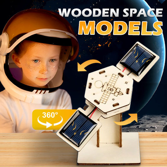 🚀DIY Solar Powered Wooden Satellite Model Science Kit🌍 (Limited to 100 units at reduced price) 🔥