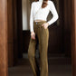 High Waist Wide Leg Corduroy Pants