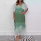 🔥HOT SALE✨Women Comfortable Casual Chiffon Dip Dye Dress