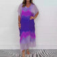 🔥HOT SALE✨Women Comfortable Casual Chiffon Dip Dye Dress