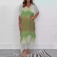 🔥HOT SALE✨Women Comfortable Casual Chiffon Dip Dye Dress