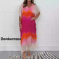 🔥HOT SALE✨Women Comfortable Casual Chiffon Dip Dye Dress