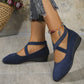 Elegant solid colour elasticated low heels