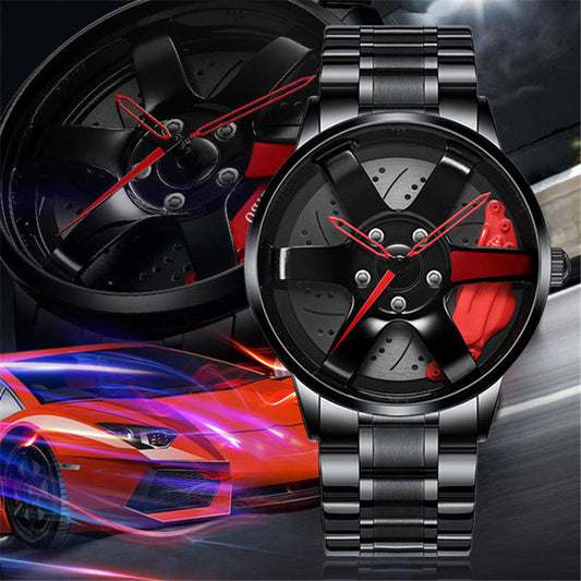 Men's Stainless Steel Car Rim Watch