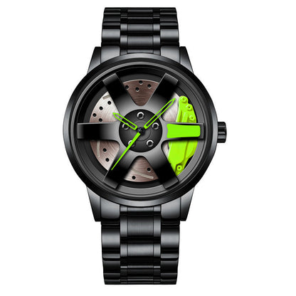 Men's Stainless Steel Car Rim Watch