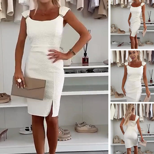 A little expensive, but very elegant Premium Feel💕Elegant Side-Slit One-Piece Dress – Silky Fit, 💕