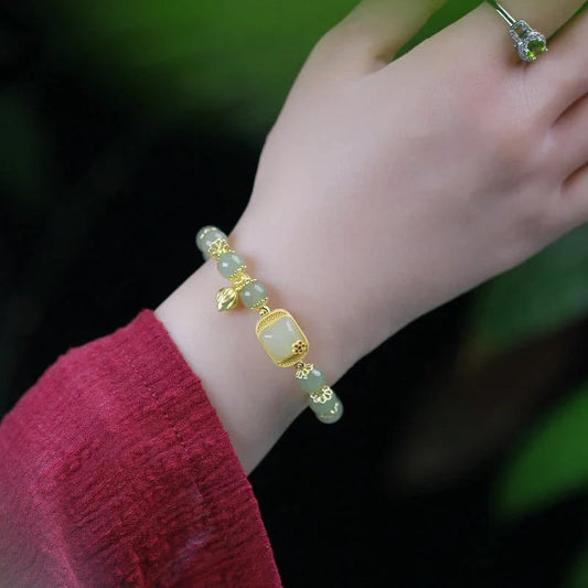 🎁A Touch of Serenity – Hetian Jade Bracelet, Perfect for Mature Elegance
