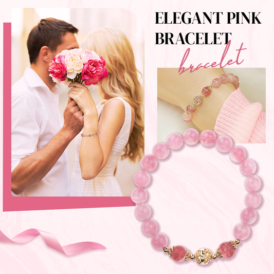 Women’s Elegant Pink Synthetic Crystal Beaded Bracelet